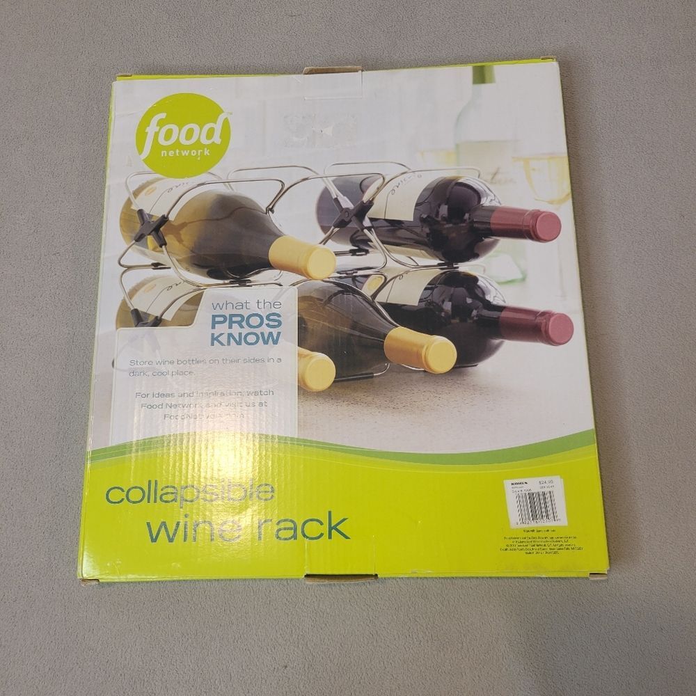 Food Network Collapsible Wine Rack New